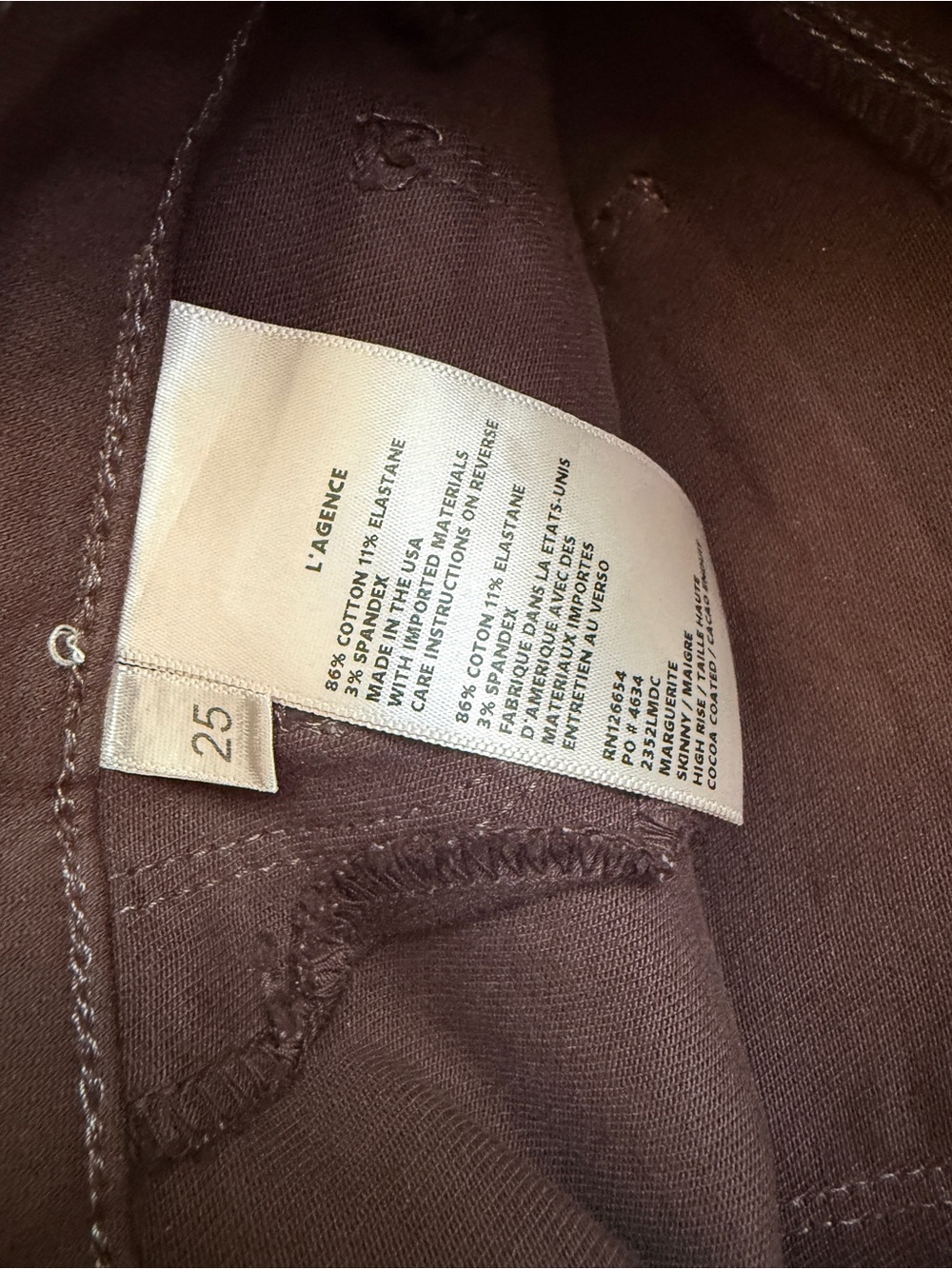 L’Agence Marguerite Cocoa Coated Skinny Jean - Picture 7 of 8